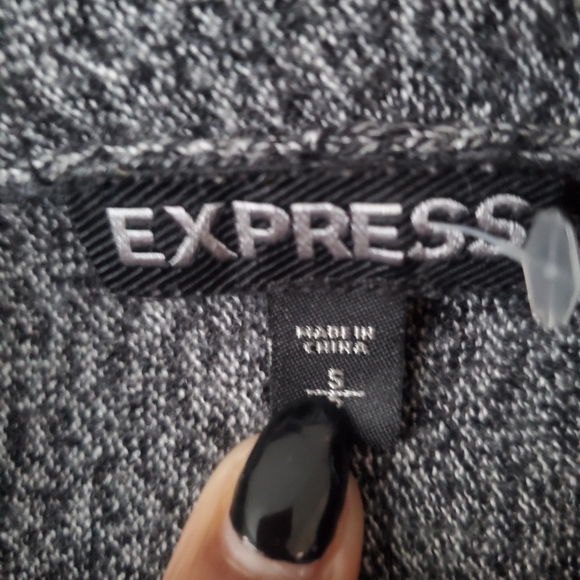 Express Gray Wool Blend Open Front Kimono Cardigan Size Small - Picture 3 of 6